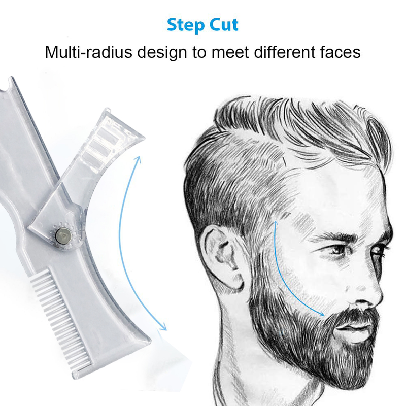 5 In 1 Men Beard Modeling Ruler Shaping Styling Template Comb Rotatable Men'S Beauty Tool For Hair Trimming Moustache Barber_voghion.com