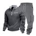 Schweres Winter-Outdoor-Arbeitskleidungsset für Herren, lässiges Jogger-Sweatshirt und Hosenset – entspannte Passform für Streetwear und Pendeln_voghion.com