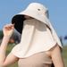 Protezione solare LazyZoom con protezione per il collo, visiera staccabile, protezione UV, cappello da pescatore a tesa larga, cappello parasole per_voghion.com
