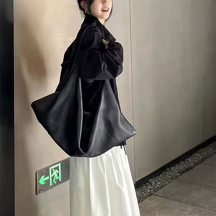 Stile pigro di alta qualità, semplice, a tracolla, grande capacità, sotto le ascelle, in morbida pelle, alla moda, croissant 2025, primavera estate, nuova moda, versatile per il tempo libero_voghion.com