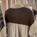 Elegant Autumn Shawl Collar Striped Shirt For Women - French-Inspired Long Sleeve Blouse With Layered Design_voghion.com