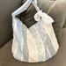 2025 French Flower Large Capacity Folding Portable Canvas Beach Bag, Shopping Bag Fashion Versatile Casual Daily_voghion.com