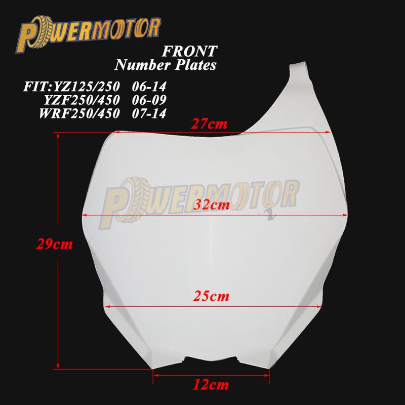 Owiewka plastikowa Przednie tablice rejestracyjne panel z nazwą Dla YZ125 YZ250 06-14 YZ250F YZ450F 06-19 WR250F WR450F 07-14 Off Road Motocross_voghion.com