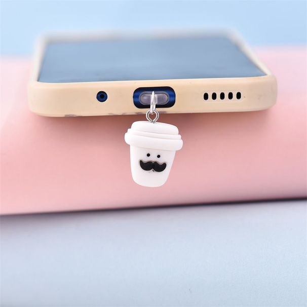 Farbe und weißer Bart Kaffeetasse Telefon Staubstecker A Pple 15 Huawei Typ-C Ladeanschluss Universal Anhänger_voghion.com