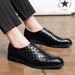 Pánské obchodní neformální šaty Oxfords formální šněrovací boty pro kancelář, večírky a každodenní nošení_voghion.com