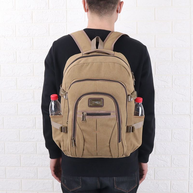 Outdoor 50 L Canvas Men's Large Capacity Lightweight Campus Student Schoolbag Business Trip Travel Mountain Climbing_voghion.com