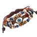 Beliebte Schmuck Neue Perlen Auge Rindsleder Armband Pull Einstellung Paar Leder Armband_voghion.com