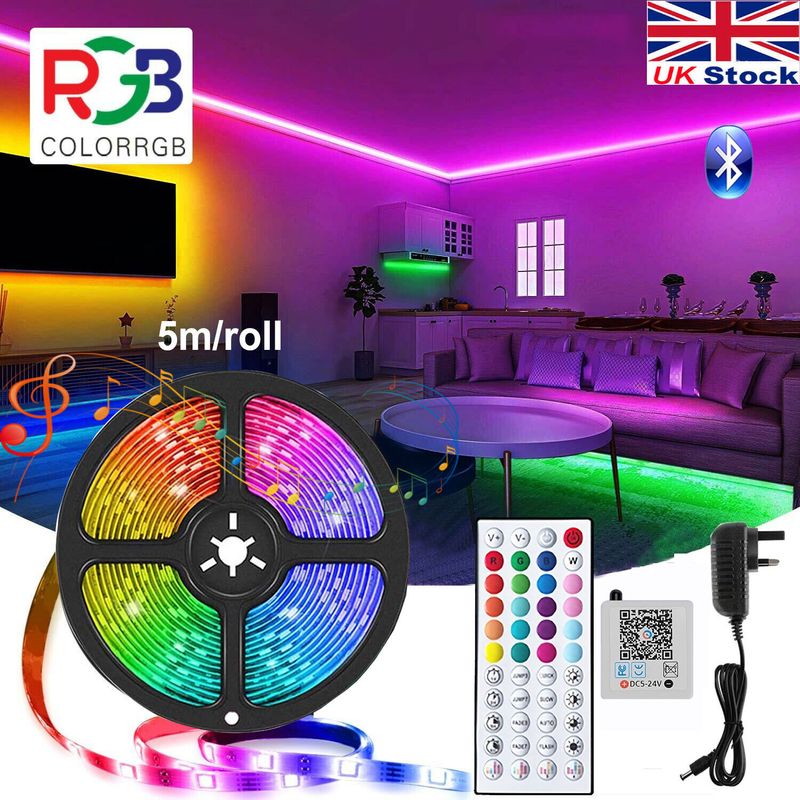RGB LED Streifen Licht 1-20m Farbwechsel Band Unter Schrank Küche TV Weihnachten Dezember_voghion.com