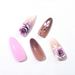 Almond Handmade Wear On Nail High Grade Purple Rose Rhinestone Nail Art Patch Wear On Nail_voghion.com