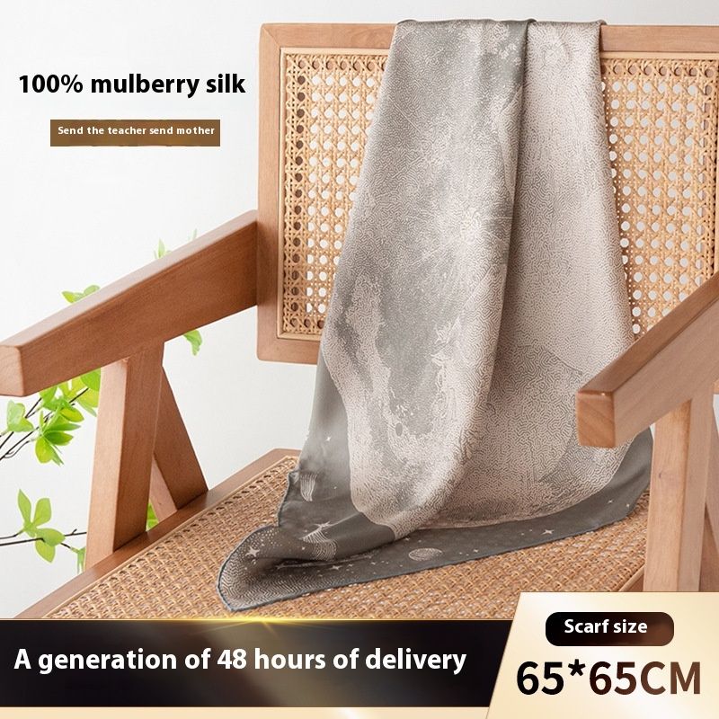 65 cm hochwertiger Sonnenschutzschal aus reiner 100 % Maulbeerseide für Damen, Geschenk für Mama, Ehefrau, Souvenir_voghion.com
