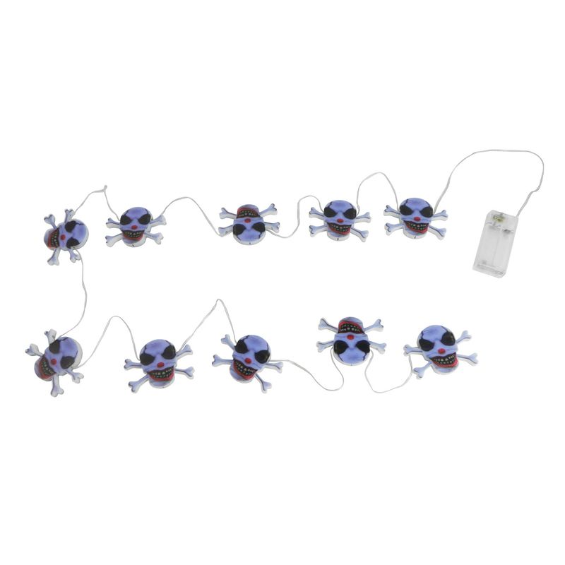 10-LED Skull String Lights For Halloween Party, Escape Room, Indoor Decor - Warm White Light, Battery Powered, Durable Plastic"_voghion.com