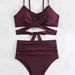 2025 New Bikini Women's Two-Piece Solid Color High-Waisted Swimsuit YQ0506_voghion.com