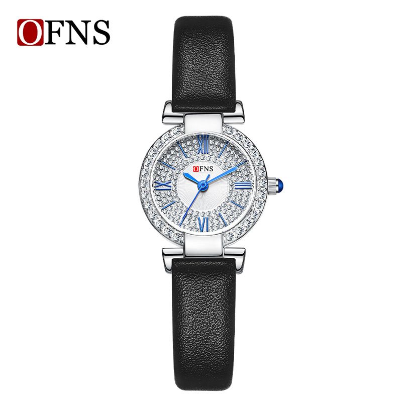 Montre à quartz élégante et étanche pour femme, avec boîtier en acier inoxydable et bracelet en cuir, cadran rond rétro, pour un usage quotidien._voghion.com