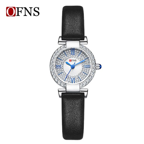 Montre à quartz élégante et étanche pour femme, avec boîtier en acier inoxydable et bracelet en cuir, cadran rond rétro, pour un usage quotidien._voghion.com