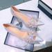 Women's shoes, women's high heels, stiletto heels, versatile bow mesh, lace pointed toe pumps, women's wedding shoes_voghion.com