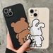 Funda con dibujos divertidos de conejo y oso para Samsung Galaxy S25 S24 S21 FE S22 S23 Ultra A35 A33 A55 A53 A54 A15 A16_voghion.com
