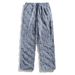 Men's Plaid Fleece-Lined Casual Pants - Winter Warm Straight Leg Trousers With Belt, Elastic Waist & Pockets (White, Gray, Black)_voghion.com