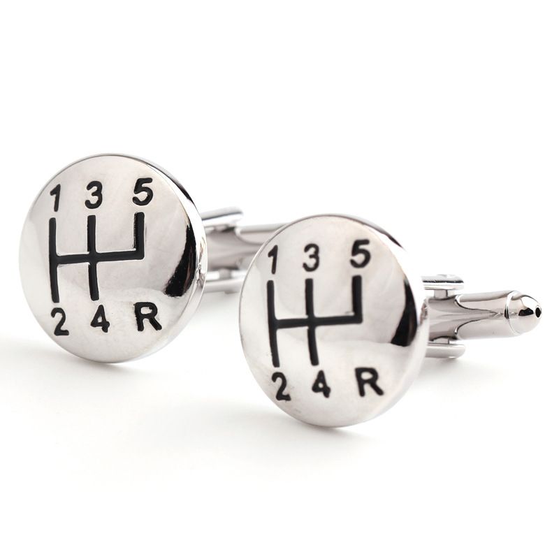 Manschettenknöpfe in Auto-Gangschaltungsform, Lackfarbe, Manschettenknöpfe für französische Hemden für Herren_voghion.com