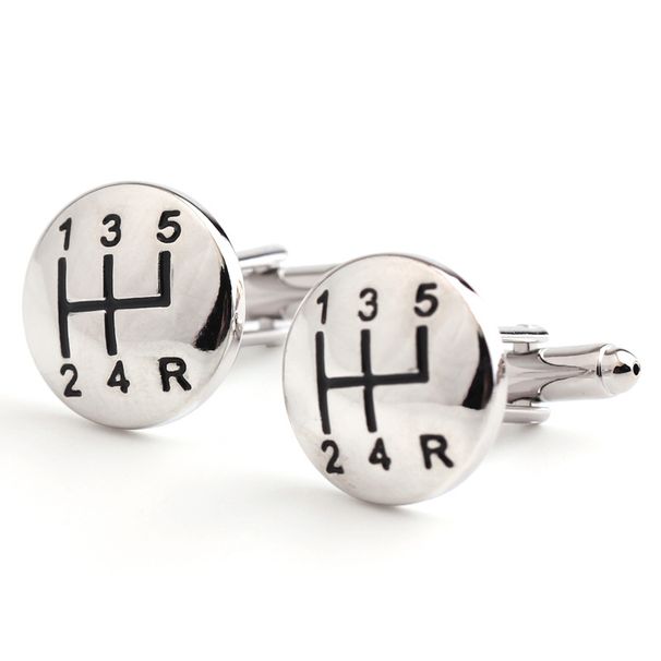 Manschettenknöpfe in Auto-Gangschaltungsform, Lackfarbe, Manschettenknöpfe für französische Hemden für Herren_voghion.com