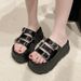 Trendy Thick-Soled Toe-Post Sandals Women, New Fashion Round-Toe Strap Casual Beach Slippers For Women_voghion.com