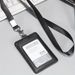 PU leather certificate card set work card access control card set staff badge meal card easy to pull buckle extension card set lanyard wholesale_voghion.com