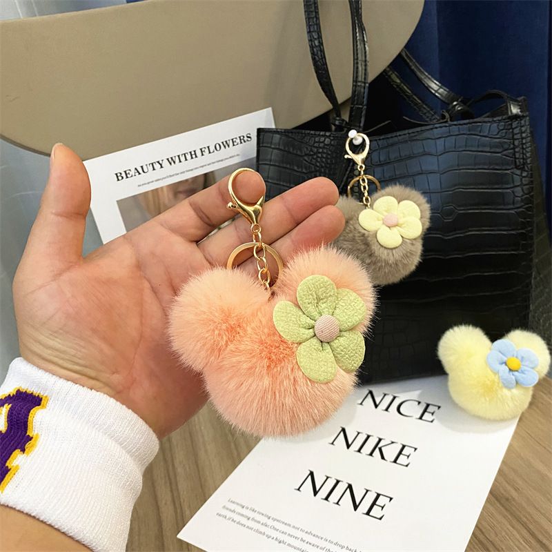 Bag Charm Creative Cartoon Head Keychain Cute Plush Bag Pendant Car Key Chain Pendant Accessories Small Gift_voghion.com