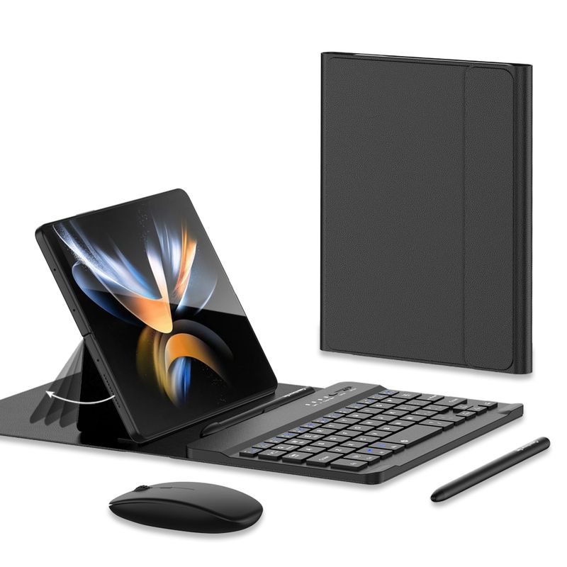 For Samsung Galaxy Z Fold 2 3 4 5 6 Wireless Minutes Of Meeting Record Mini Bluetooth Mouse Pen Keyboard Case_voghion.com