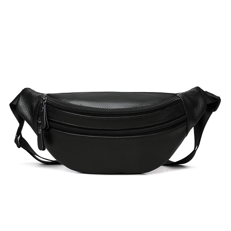 2025 New Trendy Fashion Simple First Layer Cowhide Comfortable Casual Multi-functional Versatile Men's Fanny Pack Chest Bag Crossbody_voghion.com
