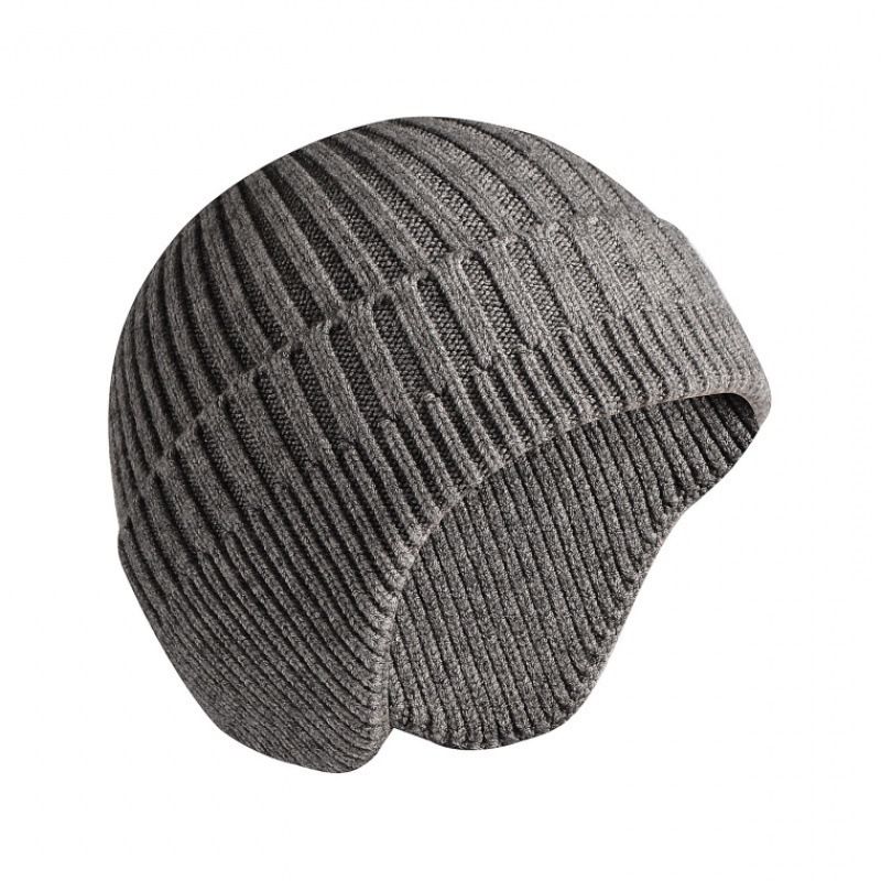 LazyZoom Men's Winter Knitted Earflap With Ears Brimless Cycling Ear Protection Warm Outdoor Sports Hat_voghion.com