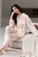 【Rose Story】Ice Für Frauen Frühling Sommer Langarm Hosen Pyjama Set Satin High-end Seide Pyjamas_voghion.com
