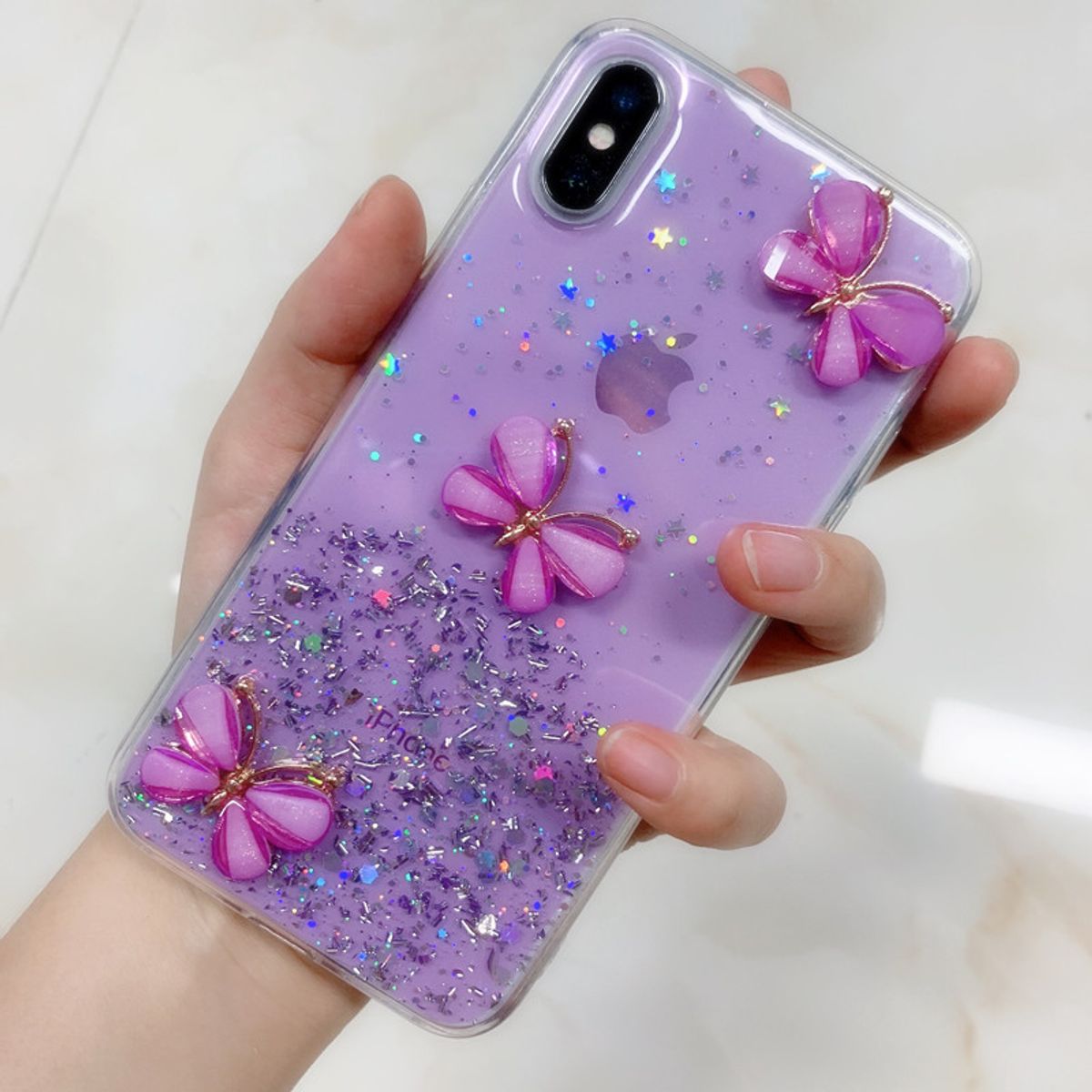 Glitter butterfly Blød silikone telefon taske på til OPPO reno 2 2Z reno 5 reno6 3reno pro reno2z 7 5G Realme XR C12 Back C_voghion.com