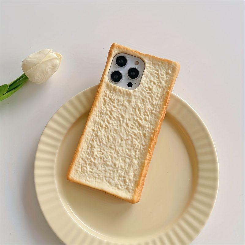 Fun Toast Bread That Fits Apple 15 Promax Phone Case IPhone14 Fully Enclosed 13 Anti-drop 16 Protective Cover._voghion.com