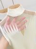 Mesh Knitted Top Women Y2K Tank Top Half Neck Vest Female Sleeveless Sweater Chic Cut Out Streetwear Solid Skinny Tube Top_voghion.com