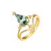 Anello combinato muschio verde S925 argento personalità unica anello erba acqua agata luce lusso_voghion.com
