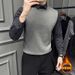 2025 Autumn Winter New Men's Casual Two-Piece Fleece-Lined Warm Sweater Slim Fit Base Layer Long Sleeve Shirt_voghion.com