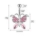 Piercing all'ombelico con perno in acciaio inossidabile con zircone a forma di farfalla, nuovo prodotto transfrontaliero_voghion.com