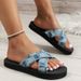 Sandalen Casual Komfort Kräiz Denim Check Einfach Fra_voghion.com