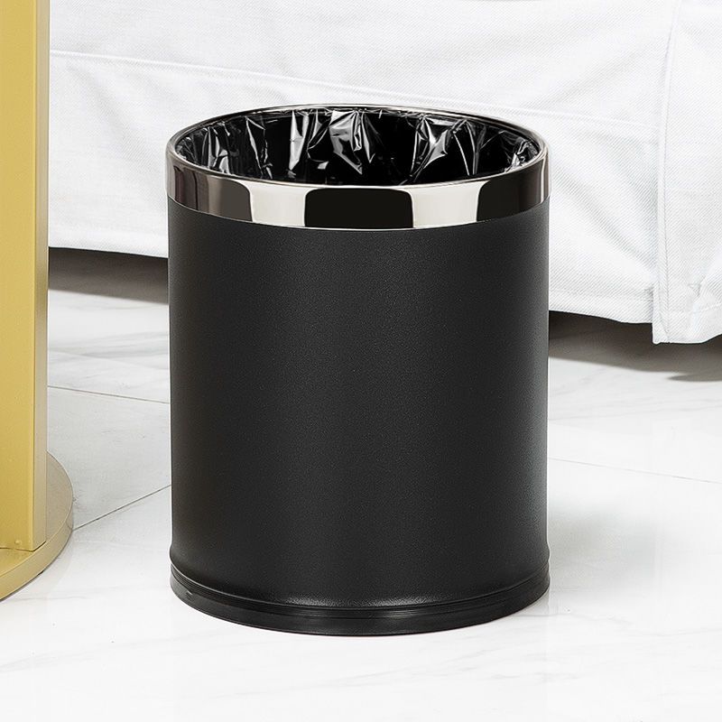New Double-Layer Trash Can For Home Living Room Large Capacity High-End Luxury Bedroom Kitchen Metal Lidless Not Afraid_voghion.com