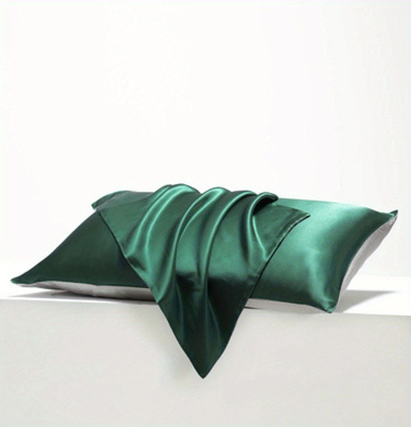 Pure Color Silk Pillowcase Satin Pillowcases, Similar To Silk Pillowcase For Sleeping Women With Envelope Closure_voghion.com