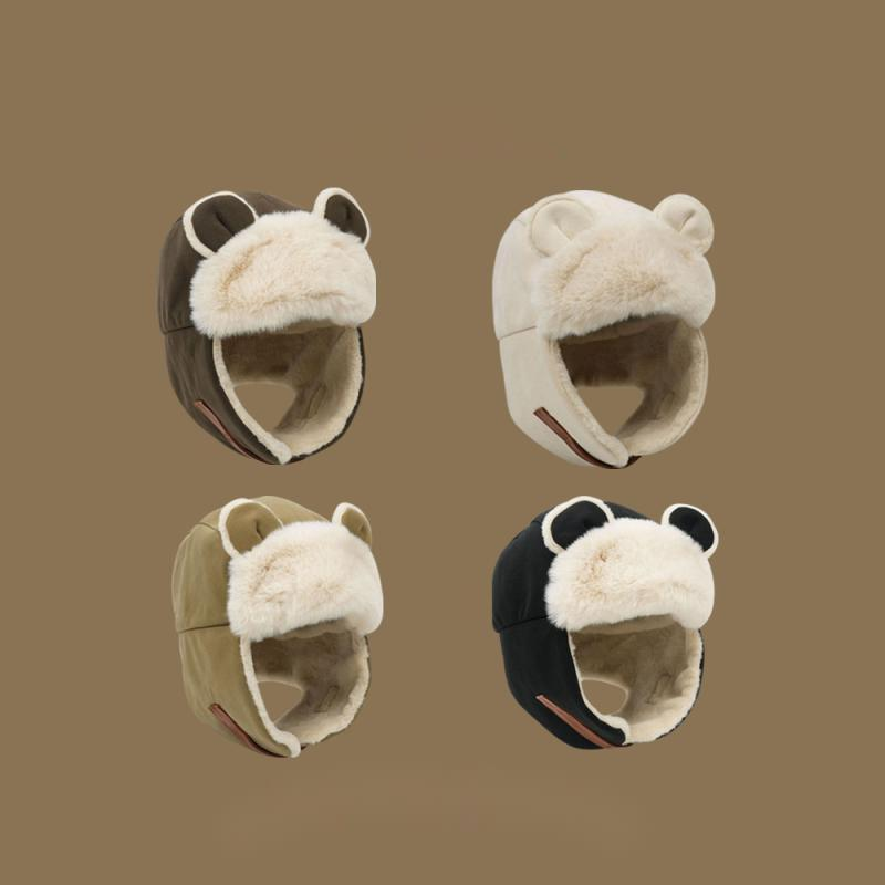 Cappello invernale con protezione per le orecchie da orso carino Lei Feng, spesso e caldo, per ciclismo, alpinismo, sci, coppia_voghion.com