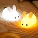 1PC Touch Rabbit Night Lights Silicone Dimmerabile USB Ricaricabile Lampade per Bambini Regali per Bambini Cartone Animato Carino Animale Coniglio Lampada da Notte_voghion.com