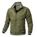 Men's Lightweight Stand Collar Jacket - Waterproof Windbreaker With Multi-Pockets, Slim Fit Zippered Casual Coat For Spring/Fall_voghion.com