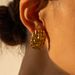 Advanced design, gold stainless steel texture, exaggerated earrings, INS women's fashionable and versatile earring_voghion.com