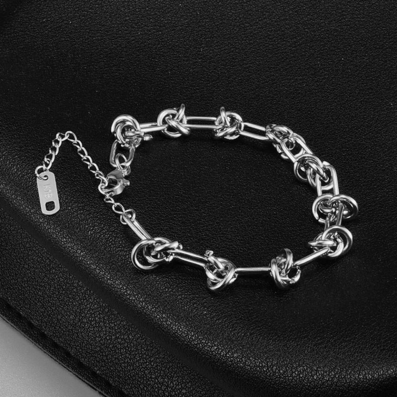Titanyum Çelik Kaplamalı Renkli Bileklik - Kadınlar İçin Düğümlü Moda Takıları_voghion.com