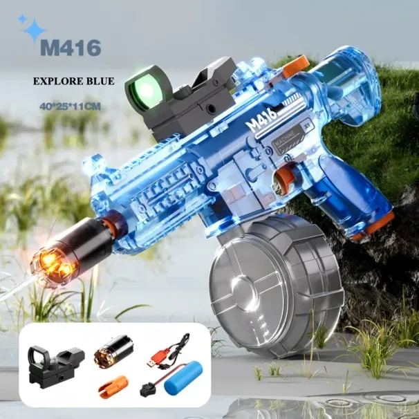 Elektrische Wasserpistolen mit großem Fassungsvermögen, hohe Schussgenauigkeit, Outdoor-Schlachten am Strand, Unterhaltung für Kinder und Erwachsene – Spielzeug für Kinder und Erwachsene_voghion.com