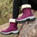 Martin Boots For Women With Plush Insulation, Comfortable Outdoor Snow Boots For Women, Waterproof And Anti Slip High Top Cotton Shoes_voghion.com