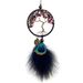 Dream Firefly Retro Peacock Feather Crystal Stone Ornament Handmade Woven Interior Car Hanging Decoration_voghion.com