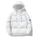 Men’s Lightweight Down Hooded Jacket – Water-Resistant Corduroy Shell With 550FP White Duck Down (White, Black, Navy Blue)_voghion.com