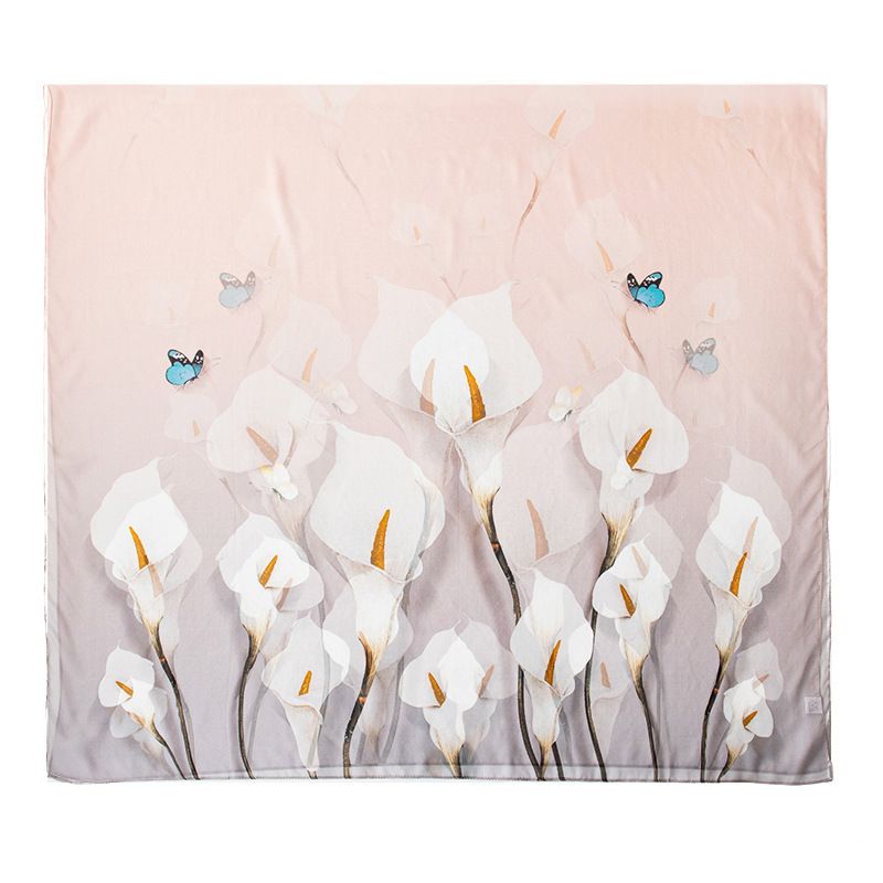 100% Women's Gift Box Spring/Summer Silk Versatile Twill Printed Square Scarf_voghion.com