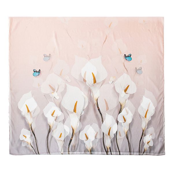 100 % Damen-Geschenkbox Frühling/Sommer Seide Vielseitiger Twill Bedruckter quadratischer Schal_voghion.com